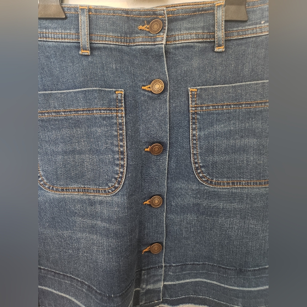 Zara Buttoned Denim High Waist Mini Skirt - Picture 3 of 5